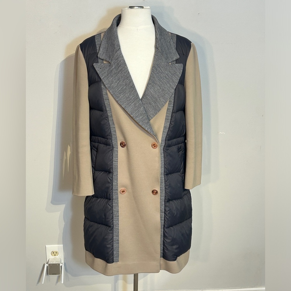Kit and Ace Two-Tone Trench Coat in Black and Tan